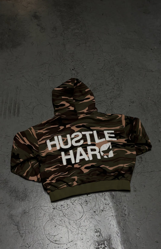 CAMO HUSTLE HARD ZIP UP