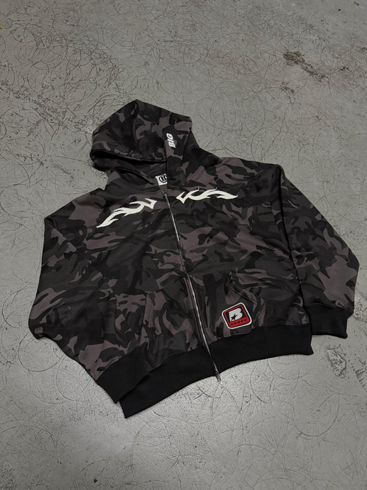 CAMO HUSTLE HARD ZIP UP V2