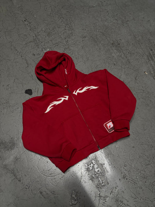 RED HUSTLE HARD ZIP UP