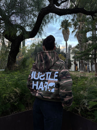 CAMO HUSTLE HARD ZIP UP